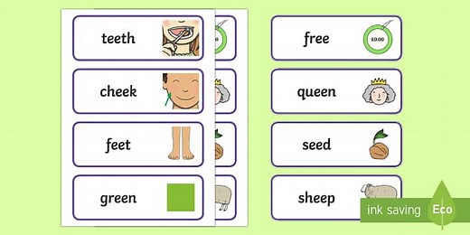 'ee' Words - Sound Word Cards