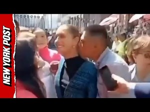 Creep Disgustingly Gropes and Tries to Kiss Mexican President Claudia Sheinbaum