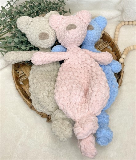 Crochet Bear Lovey | Bear Snuggler | Baby Security Blanket | Blanket Lovey | Teddy Bear Lovey | Newborn Blanket - Etsy
