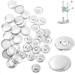 500 Sets 40L Blank Buttons - Round Fabric Cover Buttons 40L (25mm/0.98'') - No Machine Needed