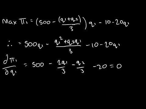 Cournot Duopoly Numerical Example