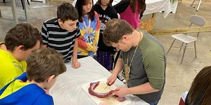 Harlan Rowe Middle School teacher goes viral for showing students how to skin a deer