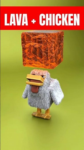 I made Lava Chicken 3D Simulation 🔥🐥 #minecraft