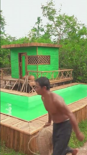 Build Most Craft Bamboo House Villa And Craft BamBoo Swimming Pools ,Fish Pound