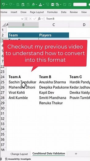 Conditional or dependent Data Validation inside Excel #exceltips #excel #exceltutorial #exceltricks