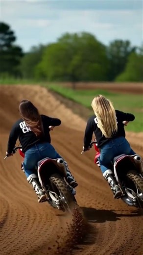 Sisters duel it out on the track. Who will win after 2 laps