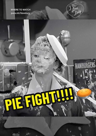 PIE FIGHT!!!! 🥧 #ilovelucy Now Streaming on #PlutoTV and Paramount #lucilleball #classictv #1950s