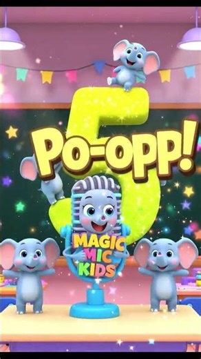 Learn Number 5 Five Cute Elephants Magic Mic #englishforkids #kidssongs #magicmickids