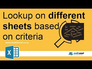 Dynamically lookup on different Excel sheets