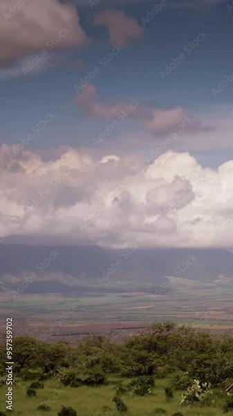 A beautiful green coastal time lapse scene on the largely uninhabited coast of Molokai, Hawaii.