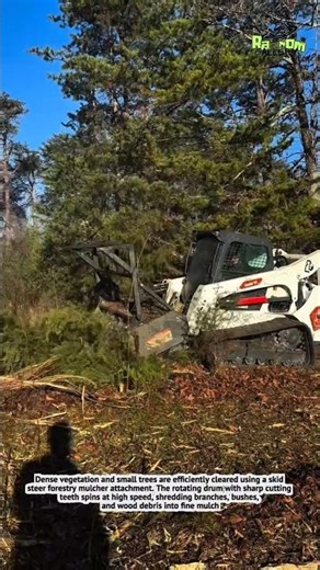 Skid Steer Forestry Mulcher – Extreme Land Clearing Machine in Action!