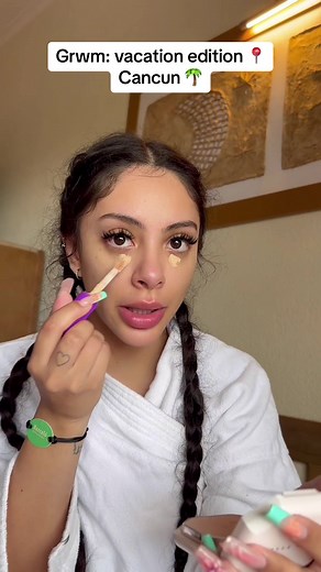 Grwm in cancun! Did super simple makeup 🥰💖🌴 #fyp #makeuptutorial #parati #vacationmakeup