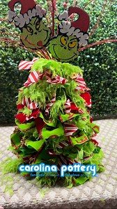 Don't trash your scrap ribbon, use it to DIY your own Rag Christmas Tree. If you don't want to craft it yourself, come grab one from us at Carolina Pottery! #christmastree #DIY #christmasdecorations #christmasiscoming #holidayseason #ribbon | Carolina Pottery