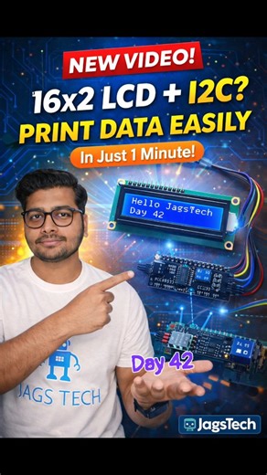 Jags Tech | 📅 Day 42 – Daily Dose of Electronics In today’s video, I explained how to connect an I2C module with a 16x2 LCD display and how to easily... | Instagram