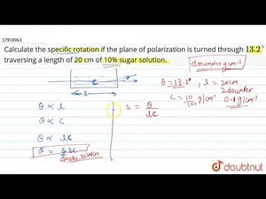 Calculate the specific rotation if the plane of polarization is turned through `13.2^(@)`