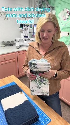Reversible Dish Drying Mat Tote Bag Tutorial