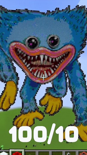 Huggy Wuggy in Minecraft Pixel Art #minecraft #pixelart #meme #huggywuggy #noob