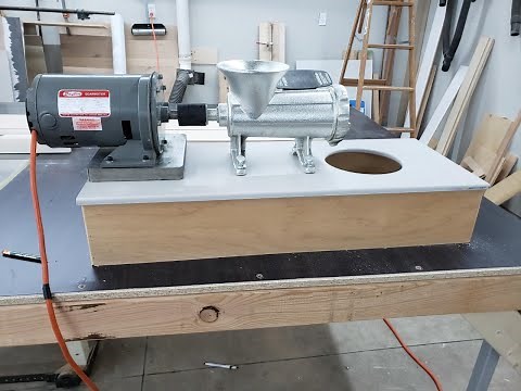 How to make a power meat grinder from a #32 manual grinder.