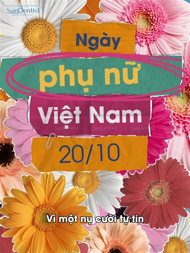 Người phụ nữ đẹp nhất là khi họ mỉm cười tự tin và rạng rỡ. Vì một nụ cười đẹp không chỉ tôn nét thanh tú, mà còn phản chiếu thần thái và niềm hạnh phúc từ sâu bên trong. Ở San Dentist, chúng tôi thấu hiểu rằng, mỗi nụ cười là một câu chuyện riêng về hành trình tìm lại bản thân, về khát khao yêu mình nhiều hơn. Nhân ngày Phụ nữ Việt Nam 20/10, San Dentist trân trọng gửi lời tri ân đến tất cả những người phụ nữ đã chọn tin tưởng và đồng hành cùng nha khoa. ------------------------------- Nha Khoa