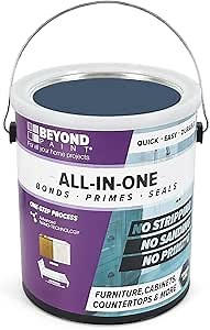 Beyond Paint All-in-One Refinishing Paint, No Sanding, Matte Finish for Cabinets, Countertops, Furniture and Doors, 1 Gallon, Deep Blue