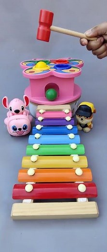 🎼 Relaxing Toy Sound ASMR – Rainbow Xylophone & Hammering Balls