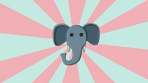 Download Animated elephant head icon with a rotating background for free