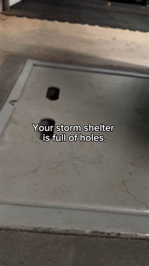 your storm shelter is full of holes, seal them with Take Cover. #storm #TakeCover #tornado #sheltercover #stormshelter