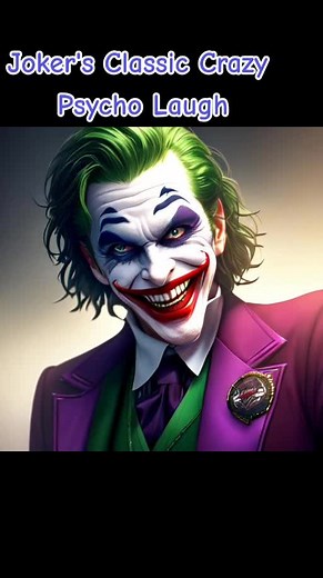 Joker's Classic Crazy Psycho Laugh #batman #joker #thejoker #jokerlaugh #jokerlaughing #crazy #psycho #clown #maniac