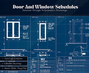 Autocad Door & Window Diagram Templates: Editable DWG Drawings - Etsy Australia