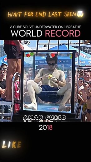 INSANE World Record 🤯|6 Cubes Solved Underwater in ONE Breath! #rubikscube #shorts #worldrecord