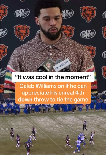 Caleb Williams was asked about his insane throw that kept the Bears alive (via @Chicago Bears) #nfl #football #nflfootball #chicagobears