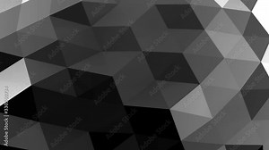 Sliding mesh texture of triangles and reflection. 3D rendering