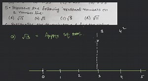 5- Represent the following irrational numbers on a number line.... | Filo