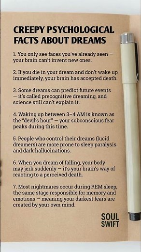 Creepy Facts About Dreams 😨🧠 | What Your Mind Sees in Sleep 🔥 #Psychology #DreamFacts