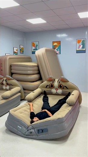 automatic inflatable bed for lunch breaks office work and camping trips #airbed #camping #mattress