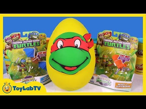 Giant TMNT Play Doh Surprise Egg With, Lego, SpongeBob & Big Hero 6 Toys