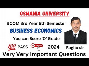 BUSINESS ECONOMICS IMPORTANT QUESTIONS || BCOM 5TH SEMESTER