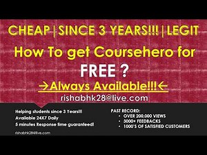 How to get coursehero for FREE 🔥| SINCE 3 YEARS 🔥 | LEGIT