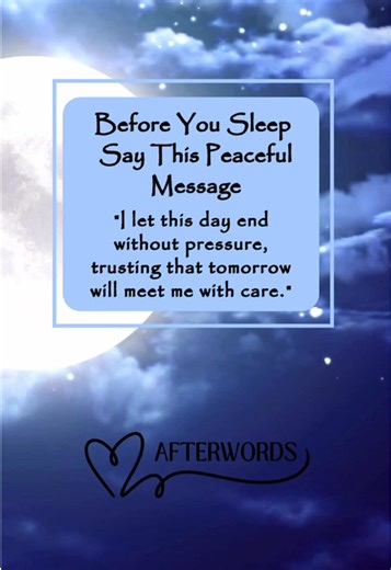 As you settle in for the night, I hope this affirmation creates a sense of safety for your heart. Grief doesn’t follow a schedule, and neither does healing. Tonight, let rest be enough. #nightaffirmations #griefcare #healingfromloss #restandheal #gentlegrief nighttime affirmations for grief, healing from loss, emotional rest, grief recovery support, calming affirmations, grief awareness, sleep and healing, supportive words, grief compassion, peaceful nights