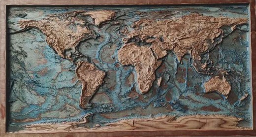3D Wooden World Map 48" by 28" (122 Cm by 70 Cm) - Etsy