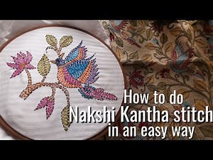 How to do Nakshi kantha stitch easily.| Kantha stitch design for dupatta , saree