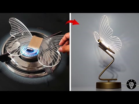 DIY Butterfly Night Lamp 🦋 | Beautiful Acrylic LED Light for Home Decor