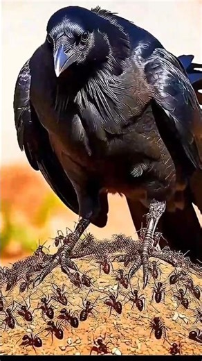 Why do Crows rub Ants on their feathers? 🐦‍⬛ | The Mystery of Anting! #ytshorts #facts
