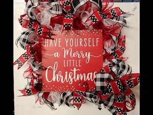 Easy Dollar Tree DIY Square Christmas Wreath Using 6" Dollar Tree Mesh