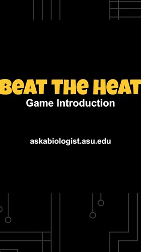 Learn how to Beat the Heat with this new interactive game created by Ask a Biologist (Dr. Biology,) part of ASU for You! ☀️ Designed to teach crucial lessons on staying safe in hot climates, this bilingual game combines fun, interactive learning with critical educational content. The game was developed in collaboration with ASU experts in heat safety. Their research focuses on extreme heat and thermal comfort and examines health impacts on vulnerable populations. Play the game: https://ow.ly/xor