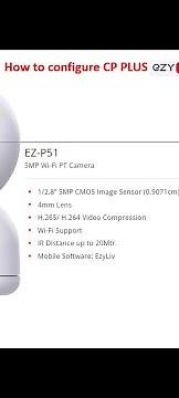 EZ-P51 Ezyliv camera configuration with #cpplus ezyliv app #ezy #ezvizcamera