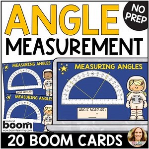Angle Measurement: Measuring Angles with a Protractor Boom Cards - 4th Grade