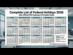 2026 Federal Holidays USA: Official OPM Calendar, Dates & Printable List #FederalHolidays2026