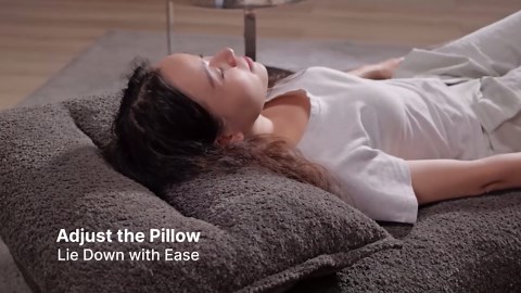 BEHOST 86" Foldable Teddy Futon Sofa Bed Couch, Convertible Sleeper for Apartment or Guest Room, Yellow