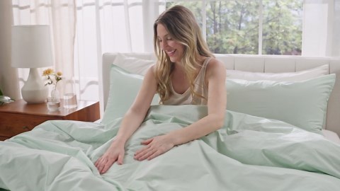 Bare Home 100% Organic Cotton Fitted Sheet - Percale Weave - Queen, Dusty Pink